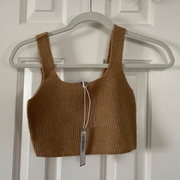 Everlane Tops - Everlane Tan Camel Square Neck Tank Crop Top Size XS New With Tags